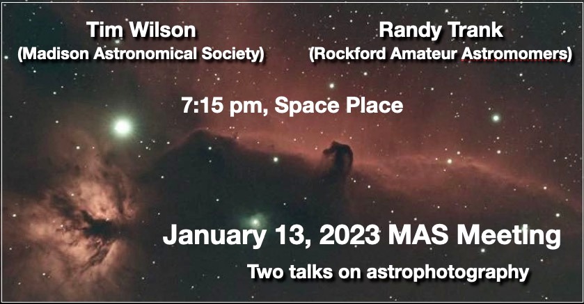 January MAS meeting - two talks on astrophotography